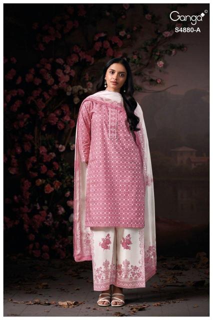 Ganga bithia 4880 unstitched dress materials wholesalers in mumbai
